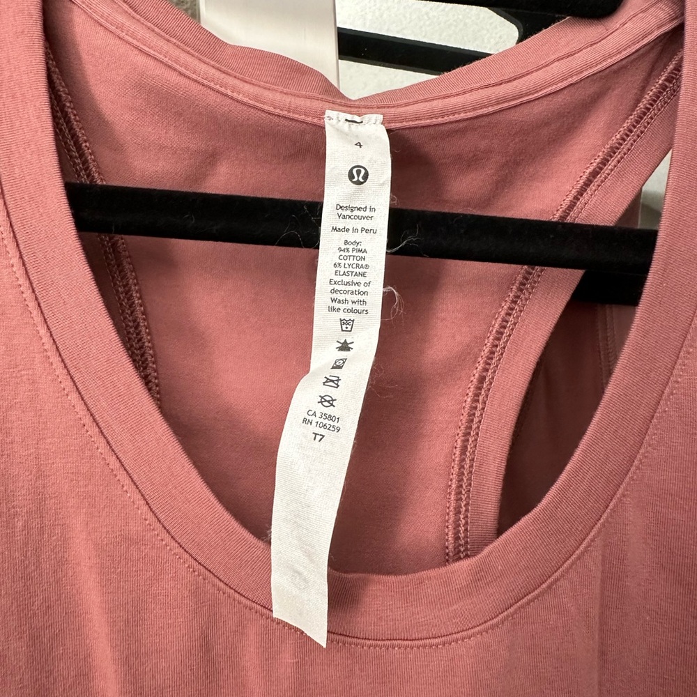 Lululemon Love tank top size 4 in spiced chai.